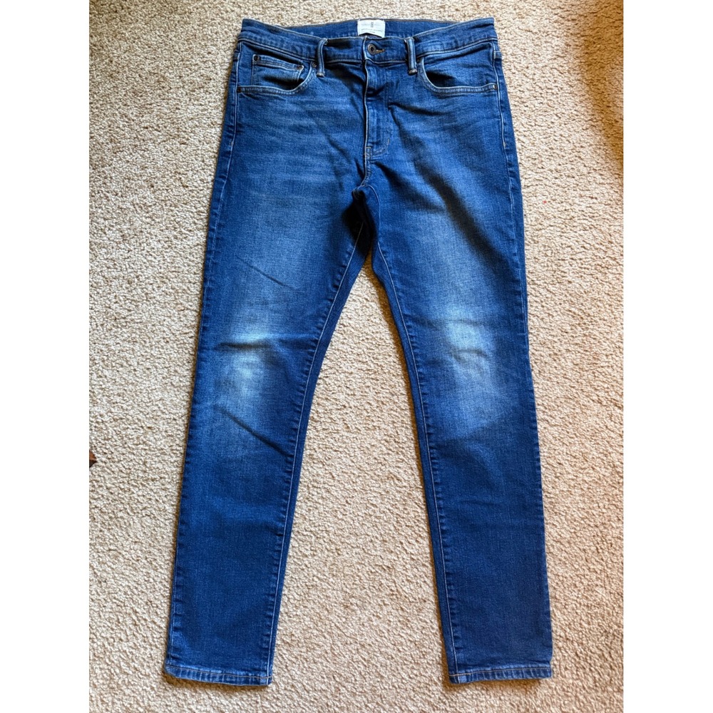 Mutual Weave The Slim Mens Medium Wash Blue Denim Jeans 33x32 Slim Fit Pants
